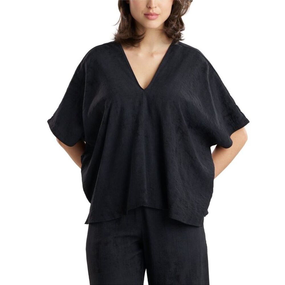 N Natori Womens  Terra Foil Crinkle Caftan Top